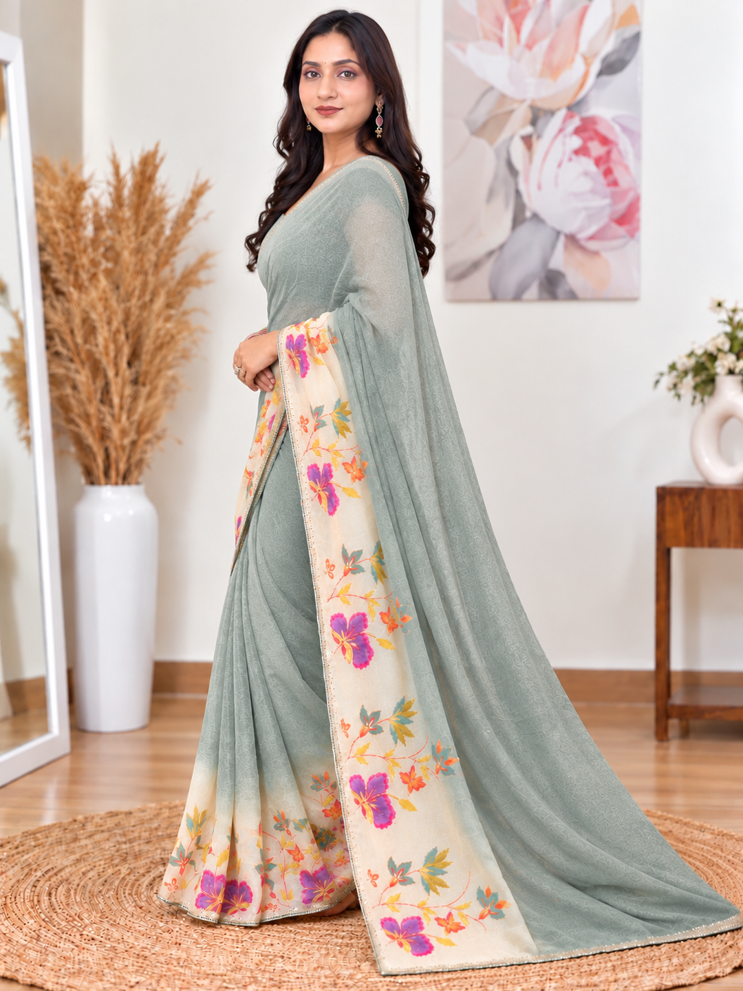 Crush Fandy Silk Saree