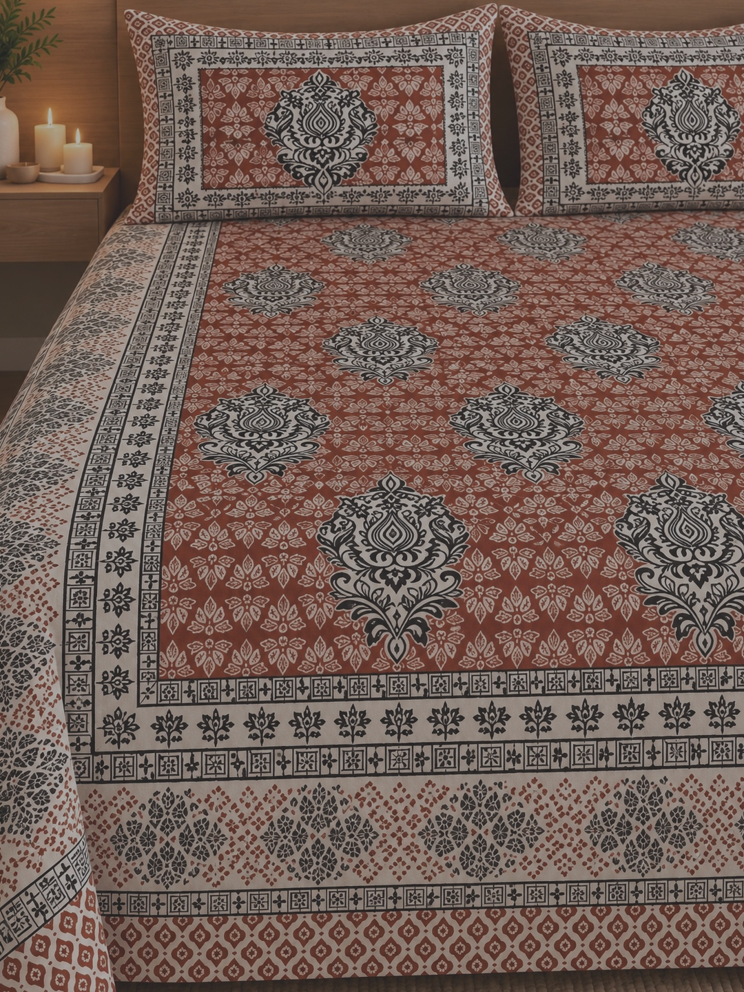 Jaipur Heritage Cotton Bedsheet – 108 × 108 Inches