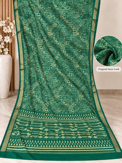 Green Ethnic Saree – Georgette – Fresh, Timeless Elegance