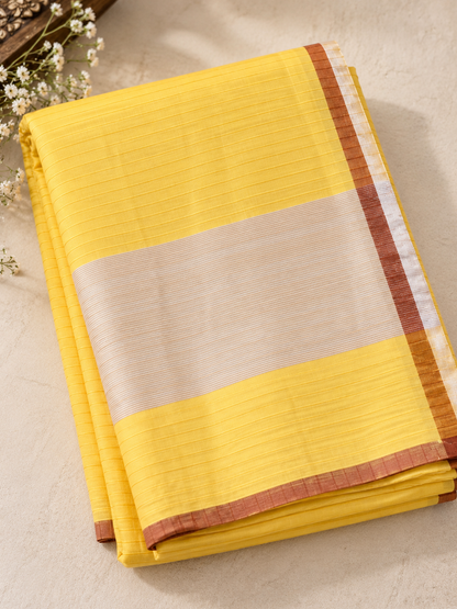 Yellow Mal Cotton Saree – Bright, Everyday Elegance