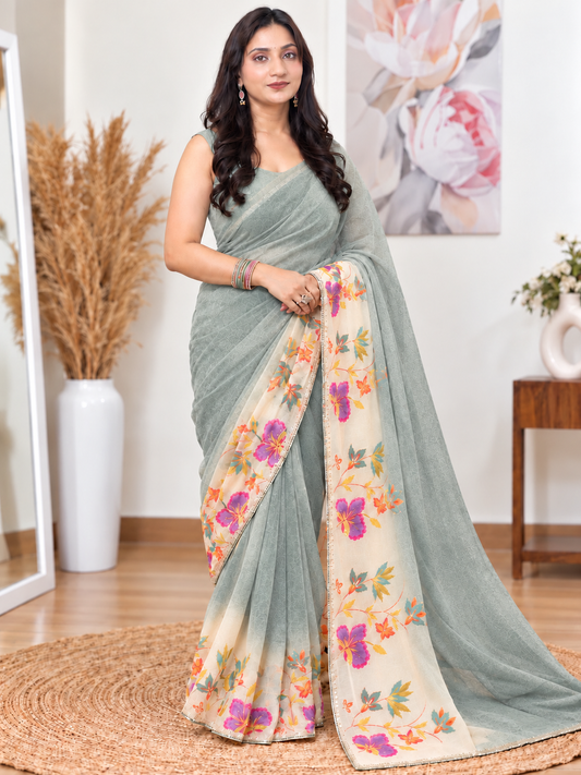 Crush Fandy Silk Saree