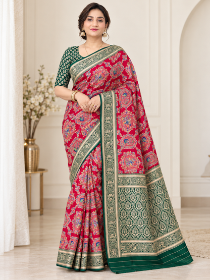 Karwa Chauth Special Printed Silk Saree