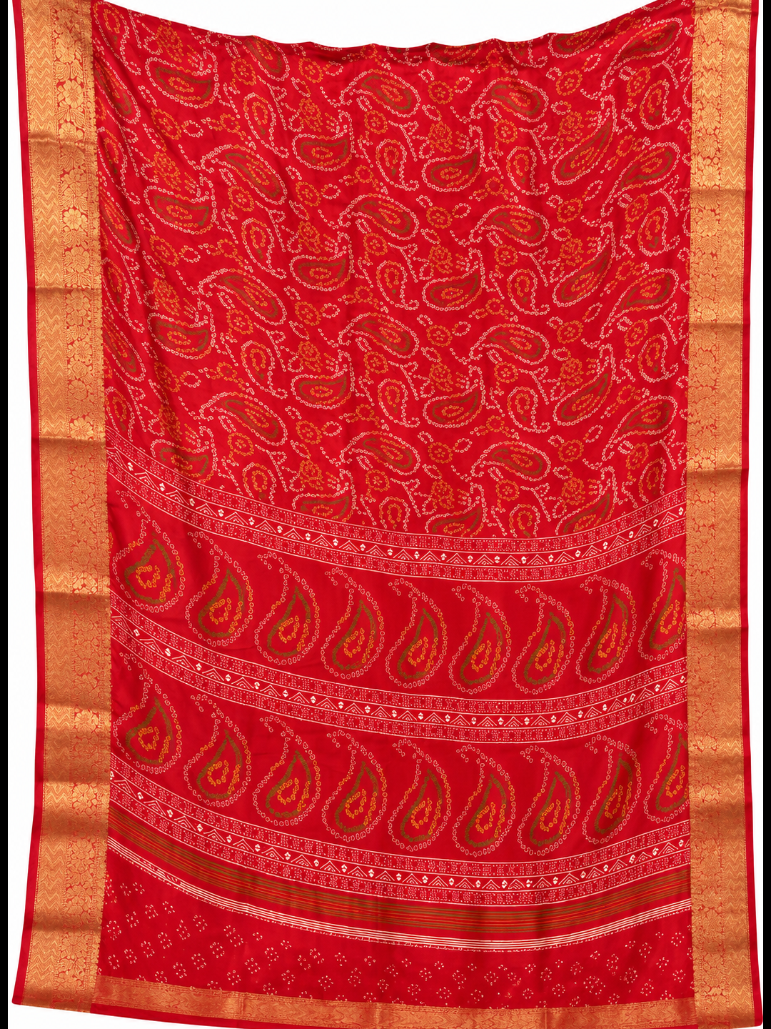 Red Bandhani Georgette Saree
