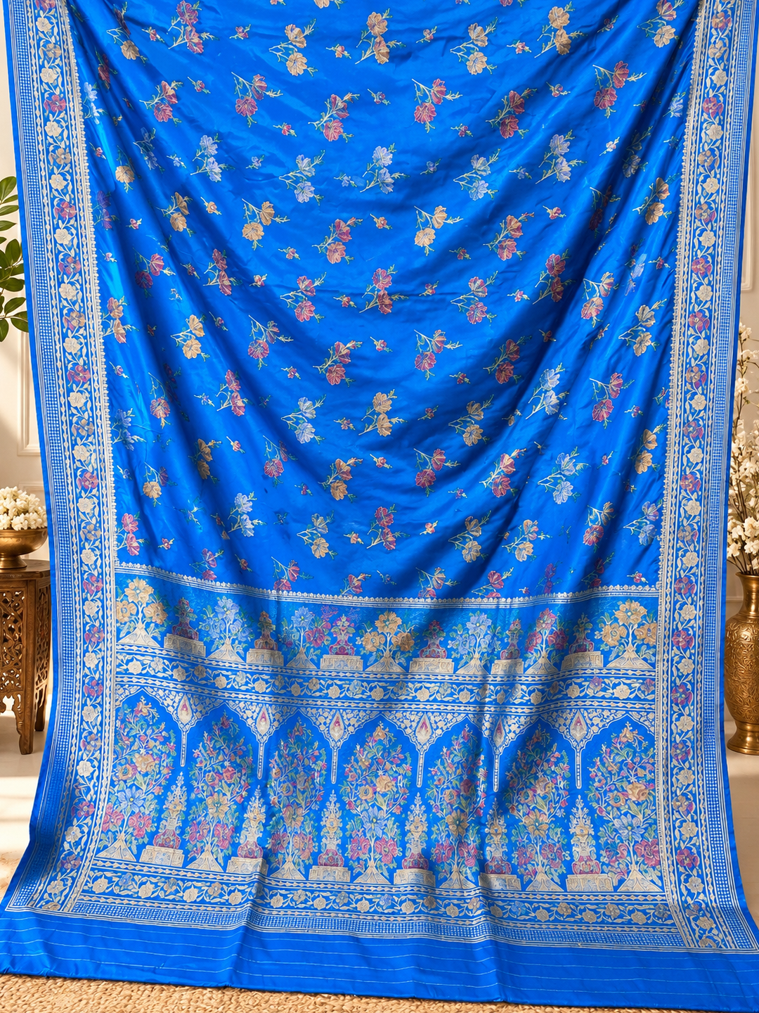 Firozi Silk Saree – Festive Wear