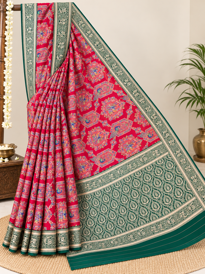Karwa Chauth Special Printed Silk Saree