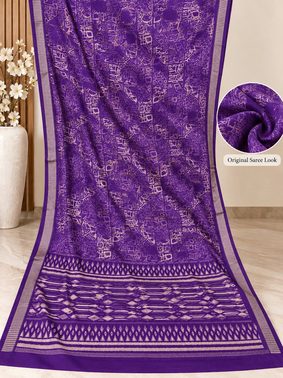 Purple Ethnic Saree – Georgette – Regal, Timeless Elegance