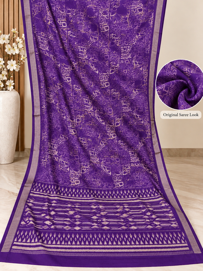 Purple Ethnic Saree – Georgette – Regal, Timeless Elegance