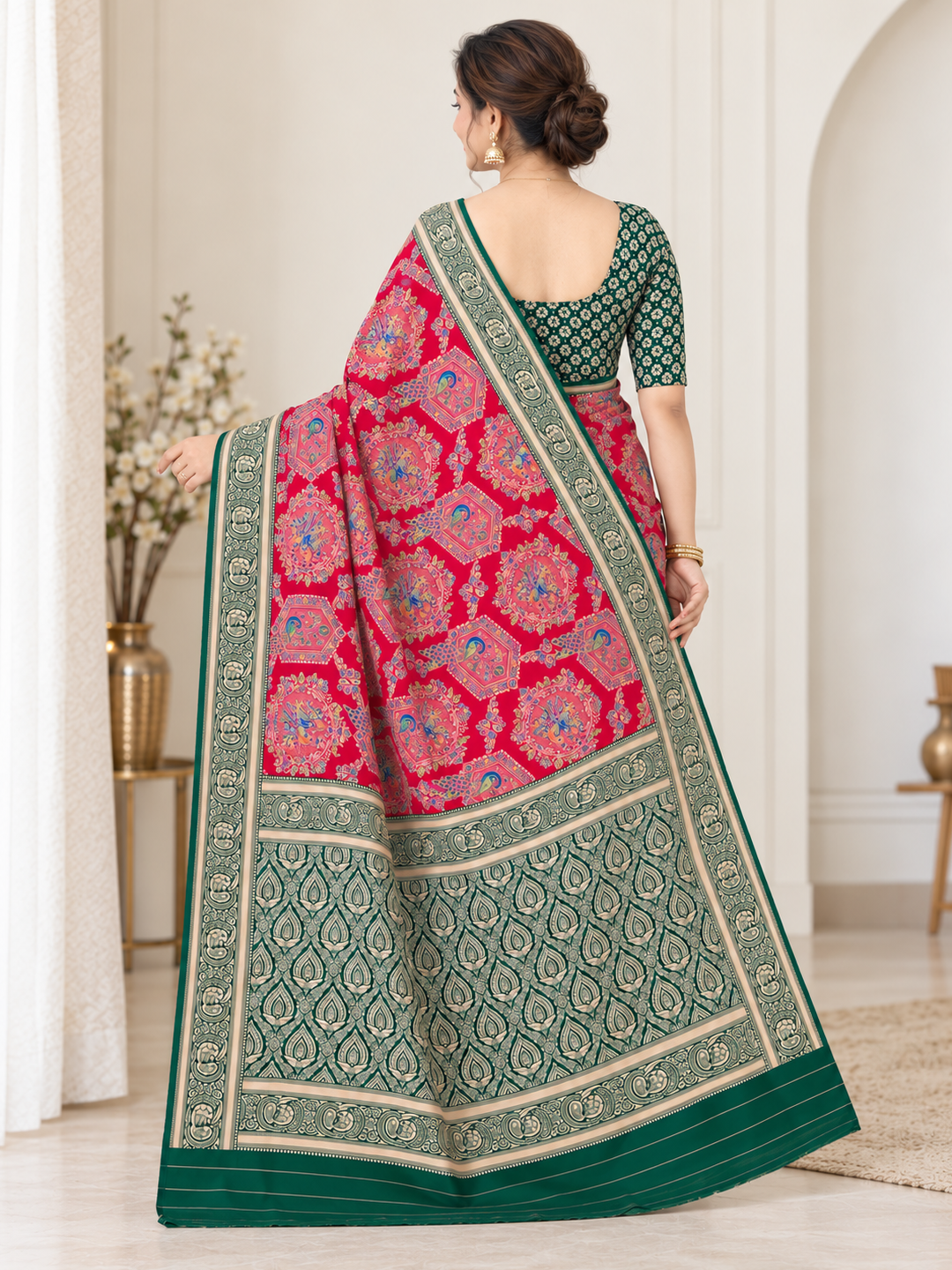 Karwa Chauth Special Printed Silk Saree