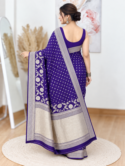 Purple Banarasi Silk Saree – Regal, Luxe Elegance