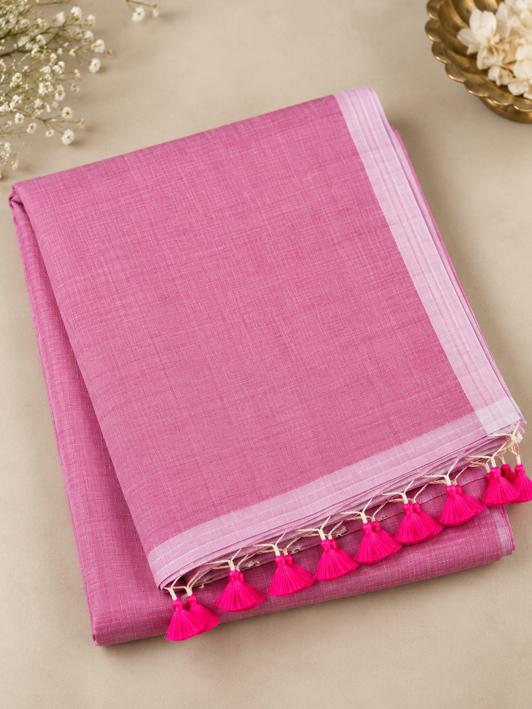 Pink Mal Cotton Saree – Soft, Everyday Elegance