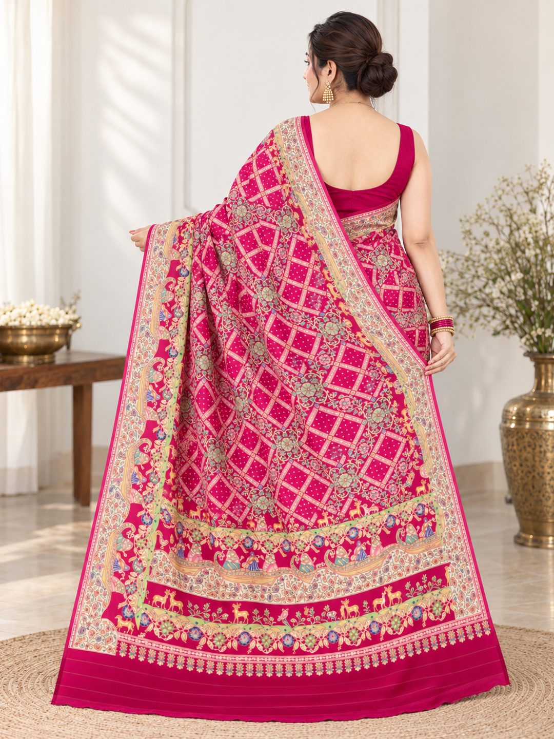 Karwa Chauth Special Printed Silk Saree