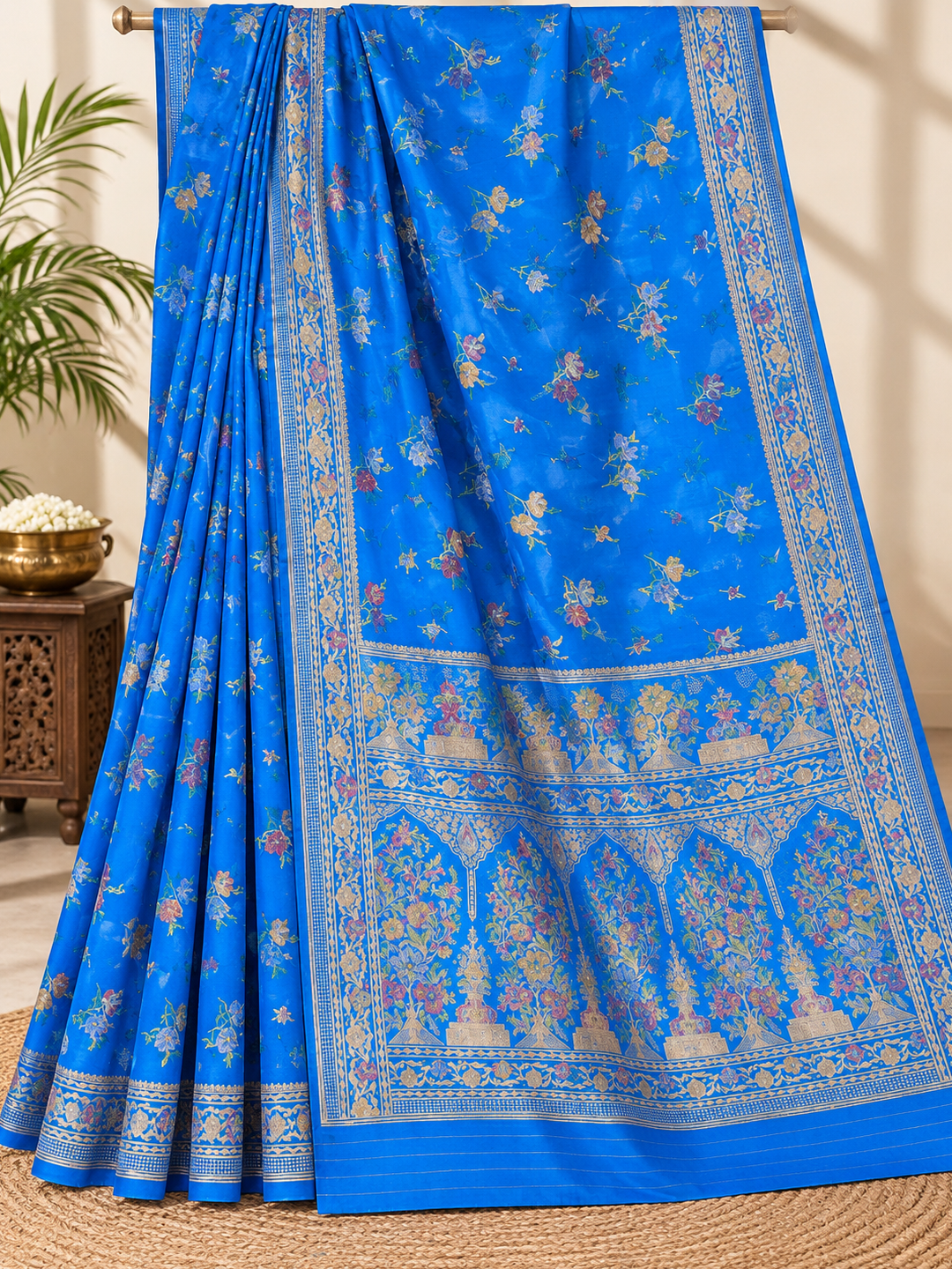 Firozi Silk Saree – Festive Wear
