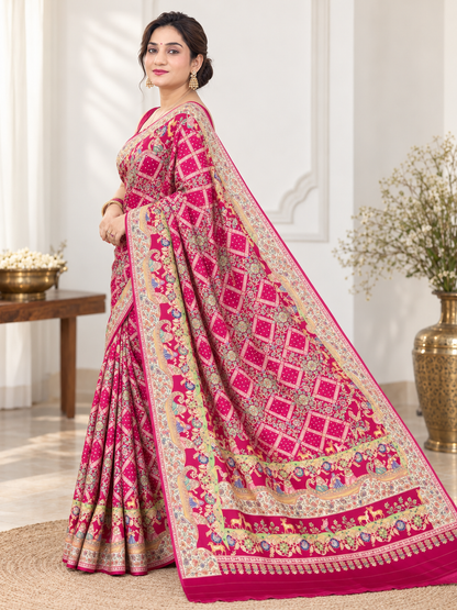 Karwa Chauth Special Printed Silk Saree
