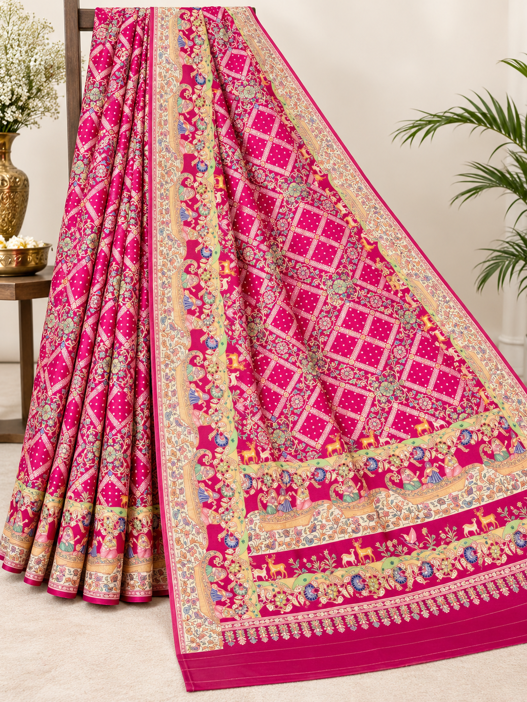Karwa Chauth Special Printed Silk Saree