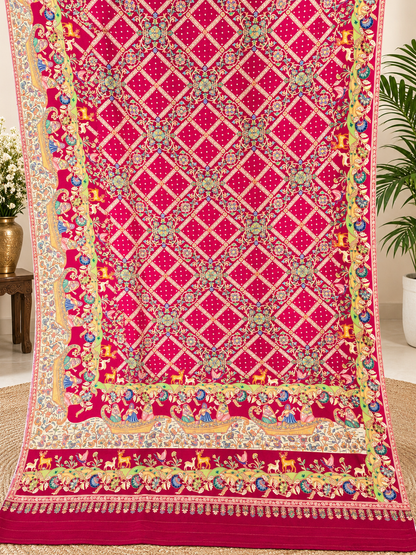 Karwa Chauth Special Printed Silk Saree