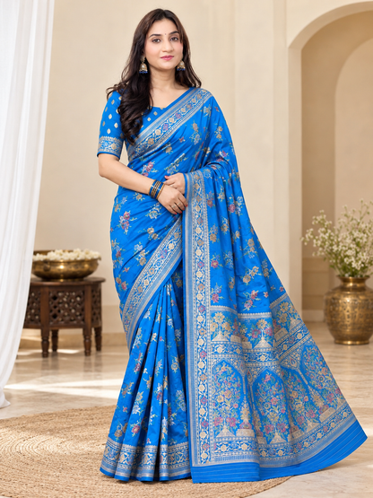 Firozi Silk Saree – Festive Wear