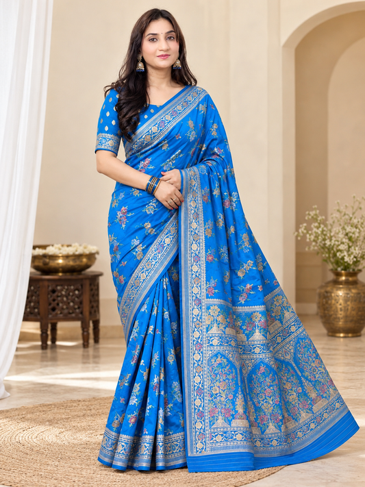 Firozi Silk Saree – Festive Wear