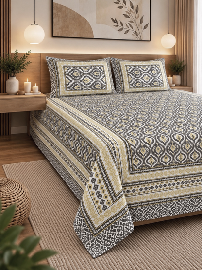 Jaipuri Cotton Bedsheet – 108 × 108 Inches