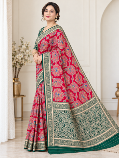 Karwa Chauth Special Printed Silk Saree