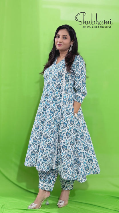 Anarkali with Afghani Pant – Pure Cotton Fusion Set