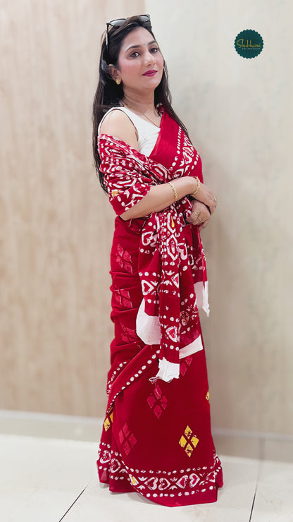 Cotton Breezy Bloom Mal Saree – Airy Floral Everyday Elegance