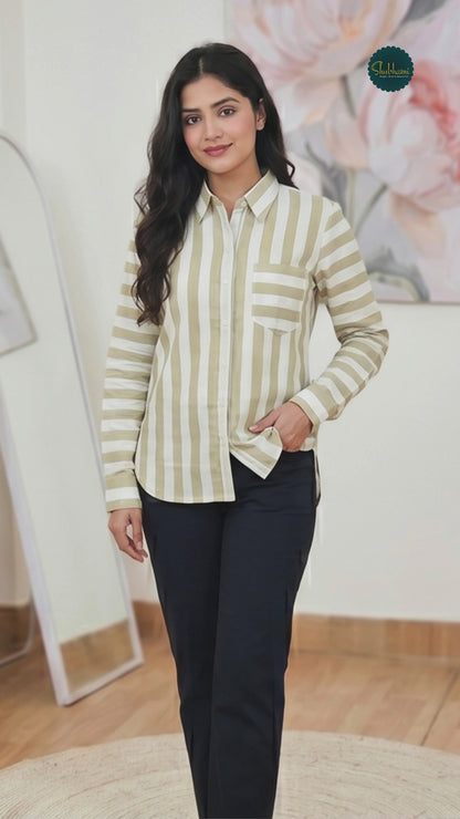 Cotton Corporate Edge Shirt Kurti – Polished Office Ethnic Professional (Only Shirt Kurti) (S–5XL)