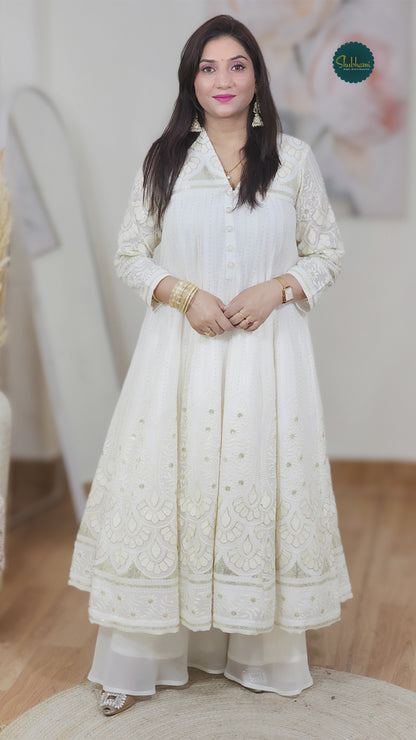 Georgette Anarkali Kurta Set – Flowy Elegant Festive Ethnic (S–5XL)