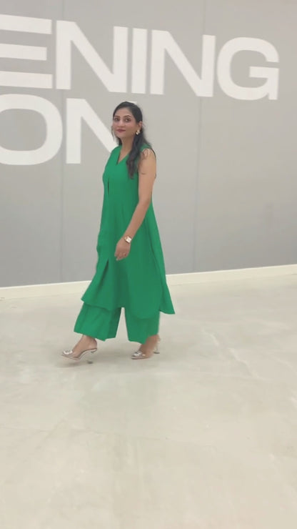 Rayon Cotton Emerald Apple Cut Palazzo Set – Flowy Festive Ethnic (S–5XL)