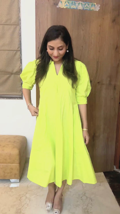 Neon Aura Midi Dress