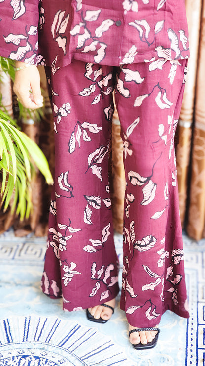 Women Tulip Pink Printed Shirt & Pant Co-ord Set – Soft Everyday Casual (S–5XL)