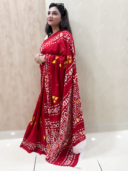 Cotton Breezy Bloom Mal Saree – Airy Floral Everyday Elegance