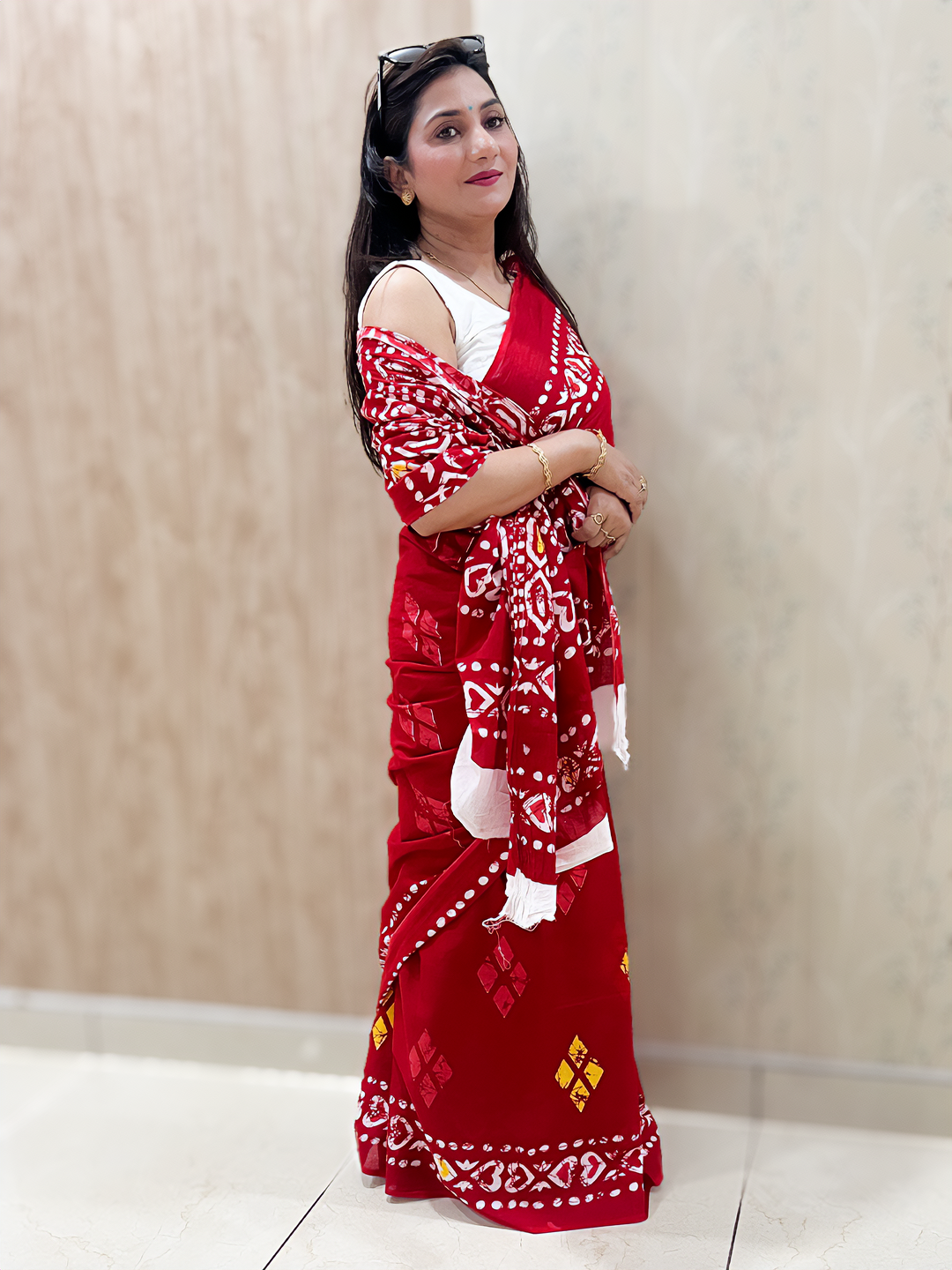 Cotton Breezy Bloom Mal Saree – Airy Floral Everyday Elegance
