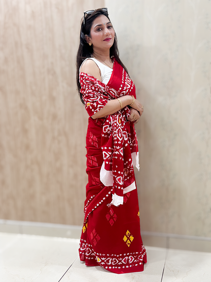 Cotton Breezy Bloom Mal Saree – Airy Floral Everyday Elegance