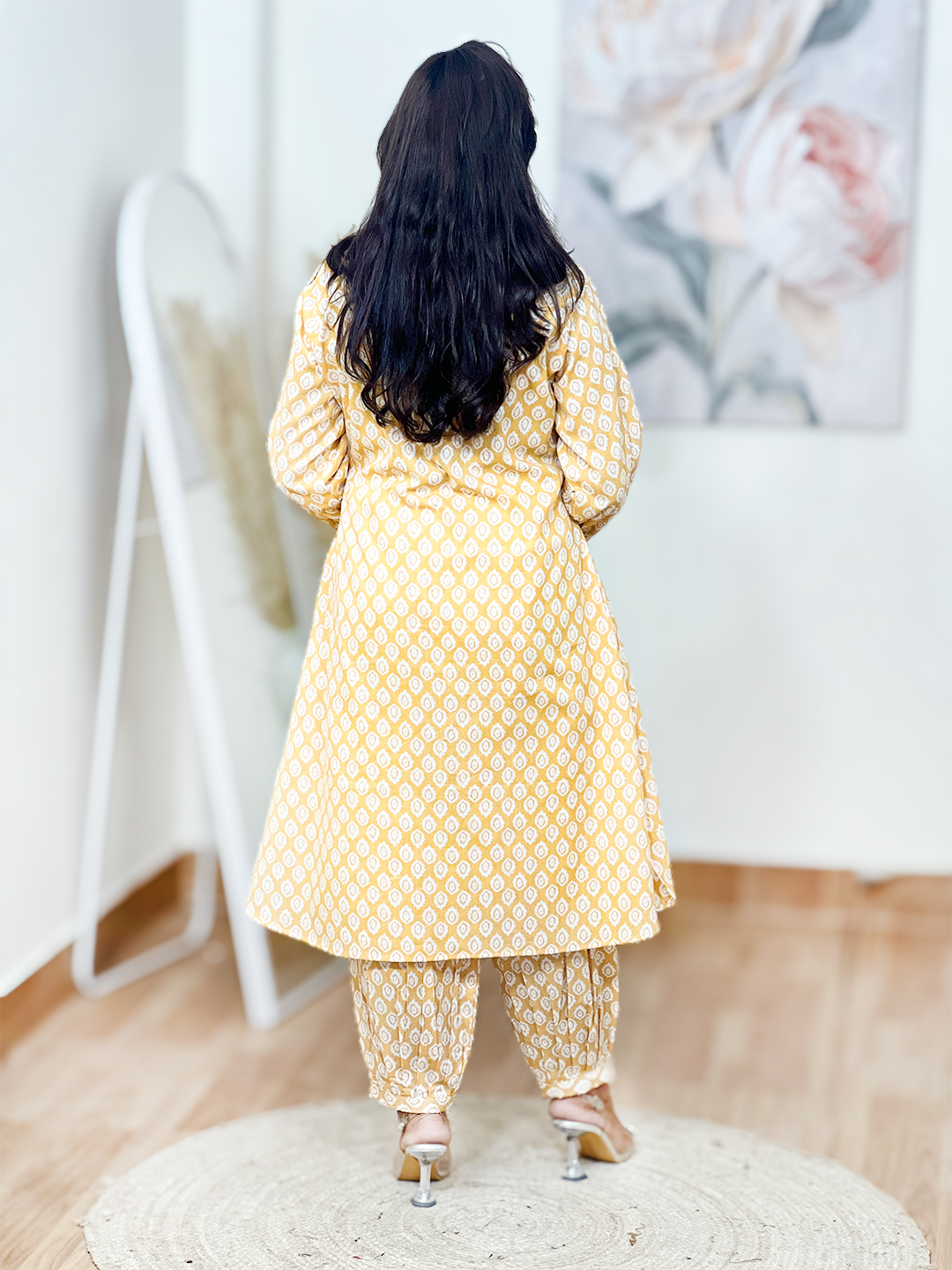 Cotton Shirt Style Kurti with Afghani Salwar – Traditional Comfort Co-Ord Elegance (S–5XL)