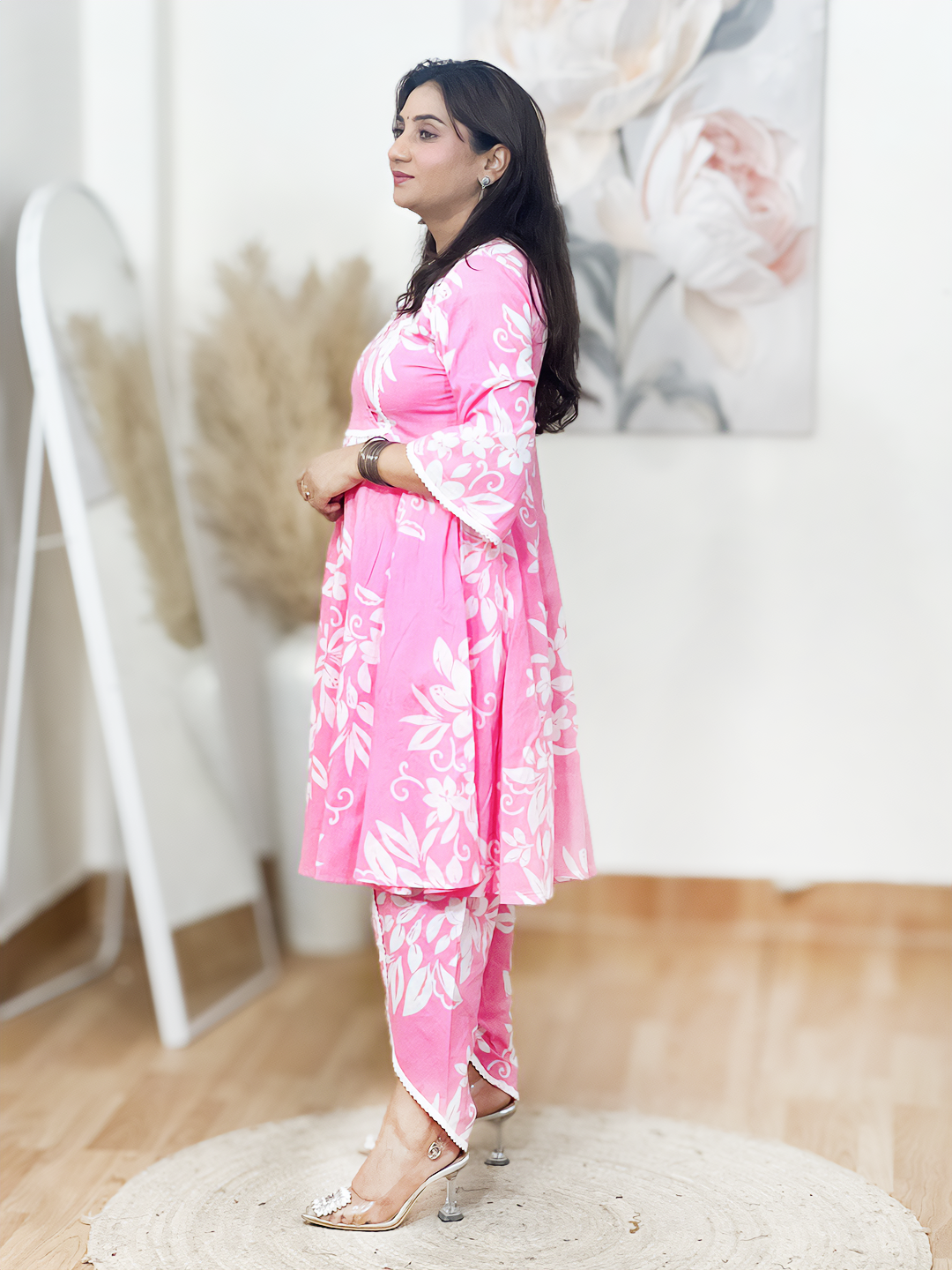 Cotton Pink Dhoti Co-Ord Set – Festive Chic Comfort Elegance (S–5XL)