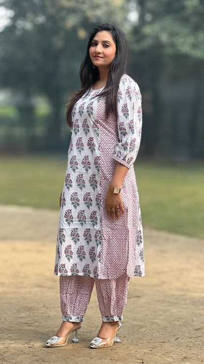Afghani Block Print Ethnic Co-ord Set – Pure Cotton Co-ord for Women