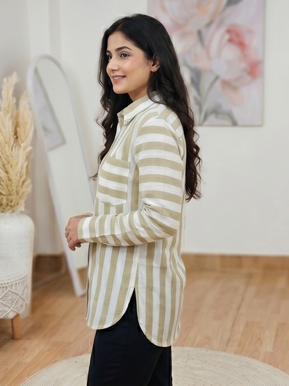 Cotton Corporate Edge Shirt Kurti – Polished Office Ethnic Professional (Only Shirt Kurti) (S–5XL)