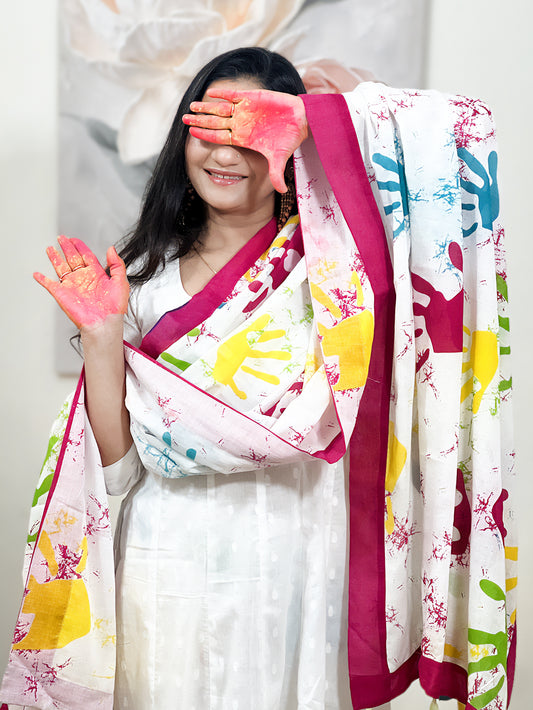 Rang Barse Holi Special Cotton A-Line Anarkali Kurta With Palazzo Pant & Dupatta – Festive Color Splash (S–5XL)