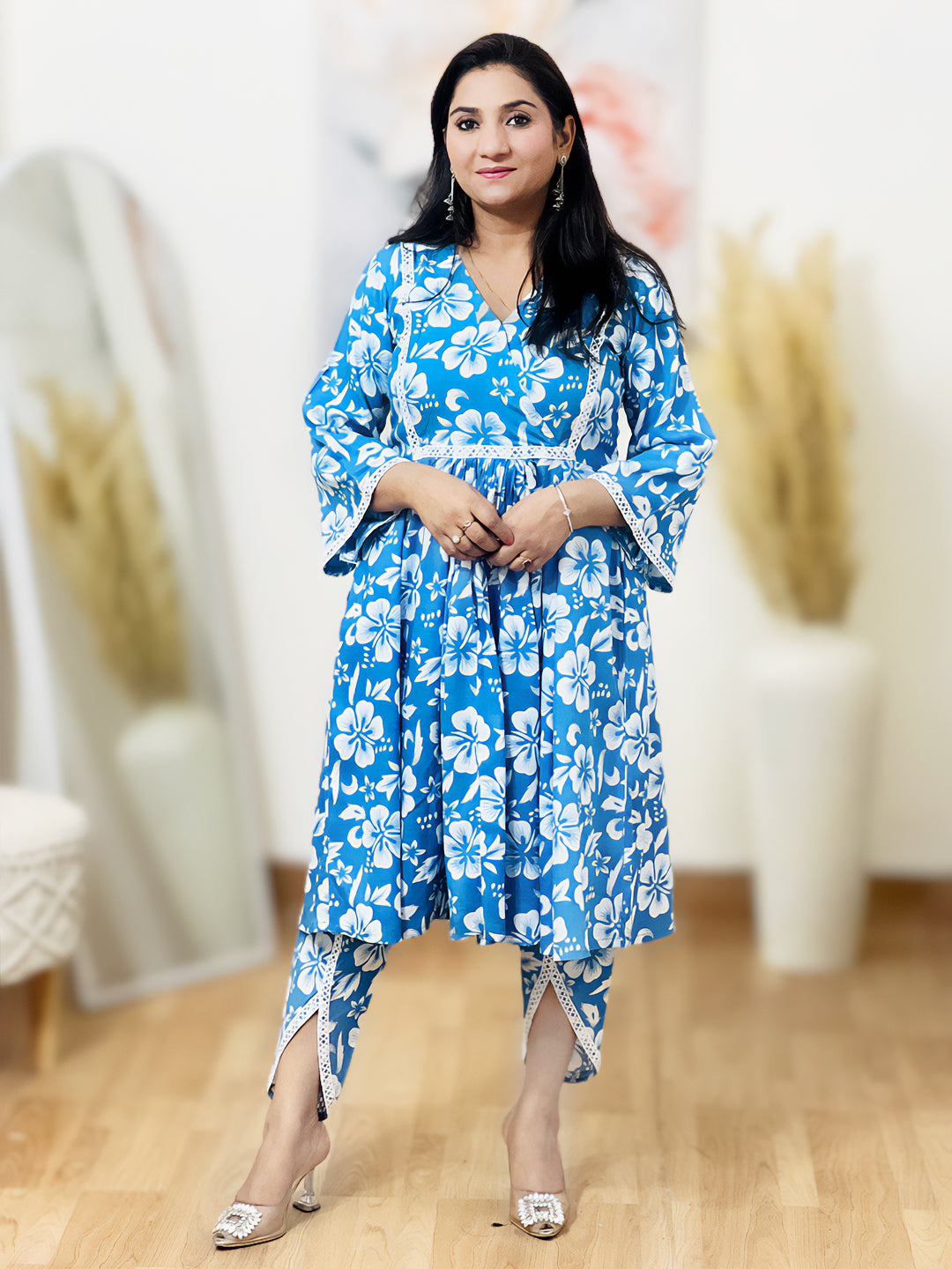 Cotton Anarkali with Tulip Pant – Graceful Flared Ethnic Festive (S–5XL)