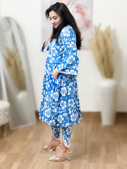Cotton Anarkali with Tulip Pant – Graceful Flared Ethnic Festive (S–5XL)