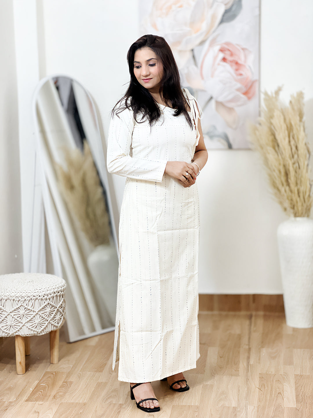 Cotton One Shoulder Ankle Length Cord Set – Edgy Fusion Ethnic Comfort (S–5XL)
