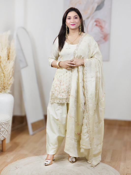 Farshi Salwar Suit with Dupatta – Dramatic Shimmer Festive Ethnic (S–5XL)