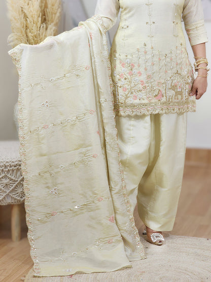 Farshi Salwar Suit with Dupatta – Dramatic Shimmer Festive Ethnic (S–5XL)