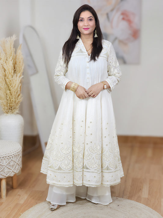 Georgette Anarkali Kurta Set – Flowy Elegant Festive Ethnic (S–5XL)