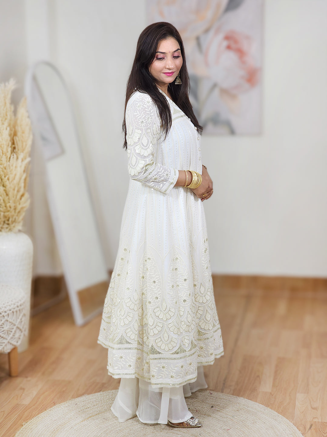 Georgette Anarkali Kurta Set – Flowy Elegant Festive Ethnic (S–5XL)