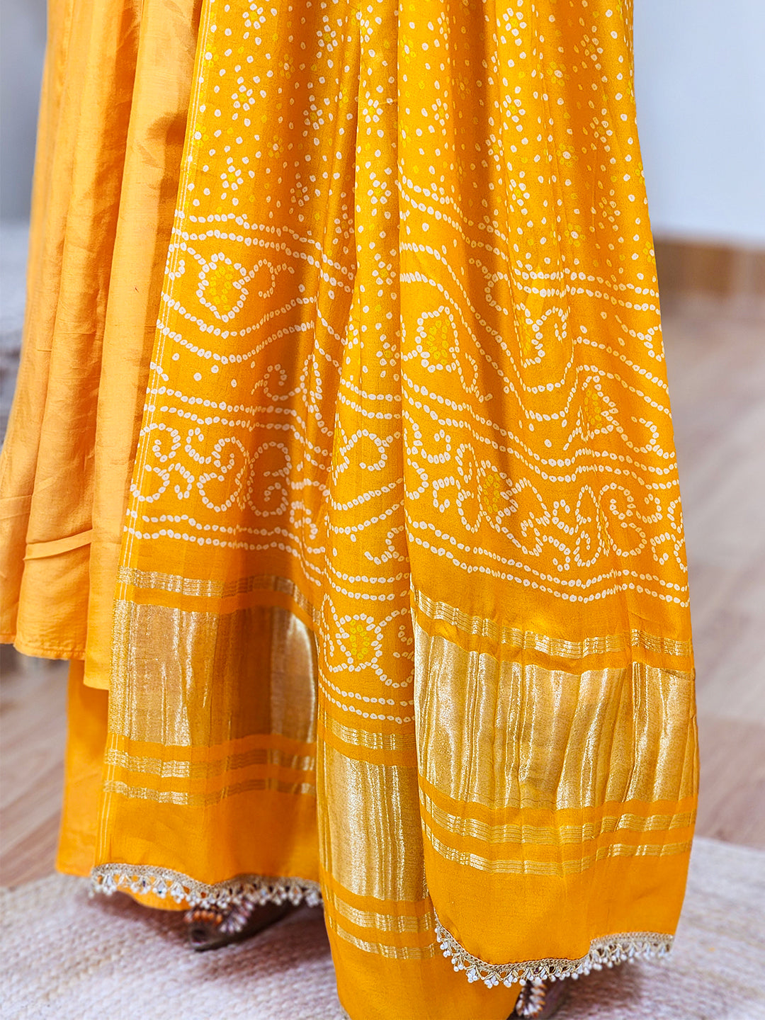 Orange Crepe Anarkali Kurta Palazzo Set with Dupatta – Sunny Flared Festive Ethnic (S–5XL)