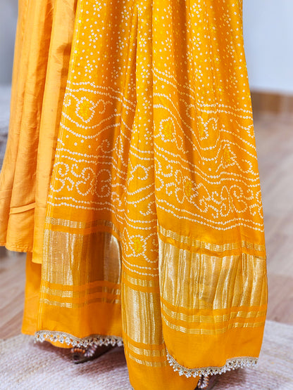 Orange Crepe Anarkali Kurta Palazzo Set with Dupatta – Sunny Flared Festive Ethnic (S–5XL)