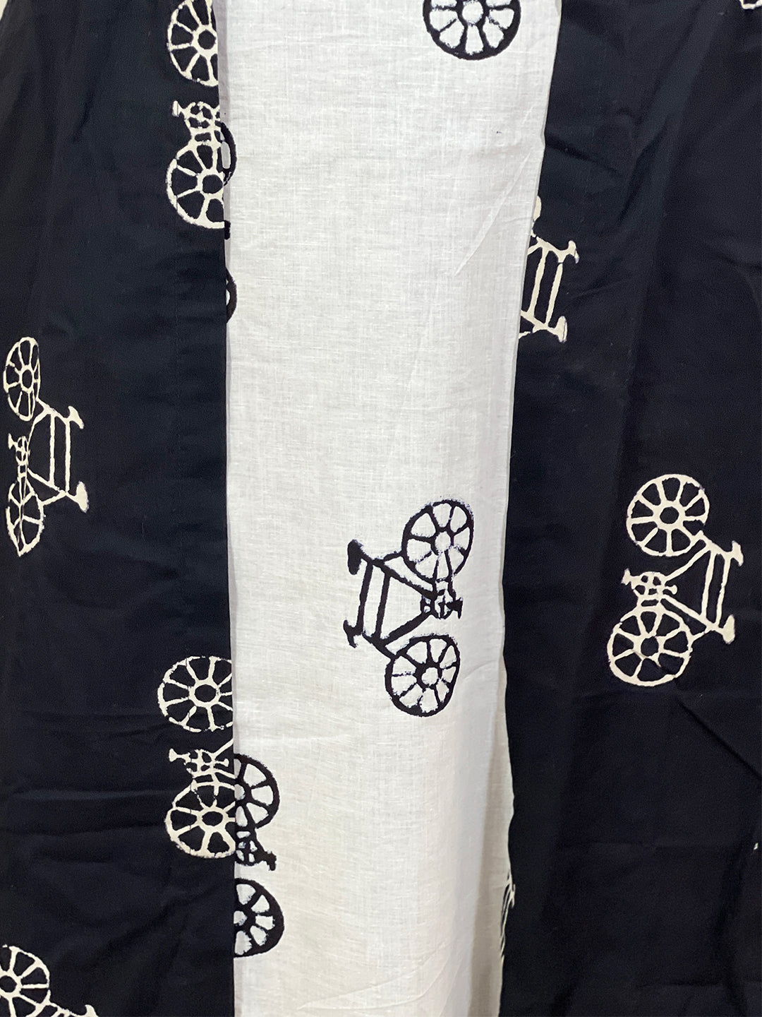 Cotton Black & White Cycle Print Long Shrug Palazzo Set – Bohemian Ethnic