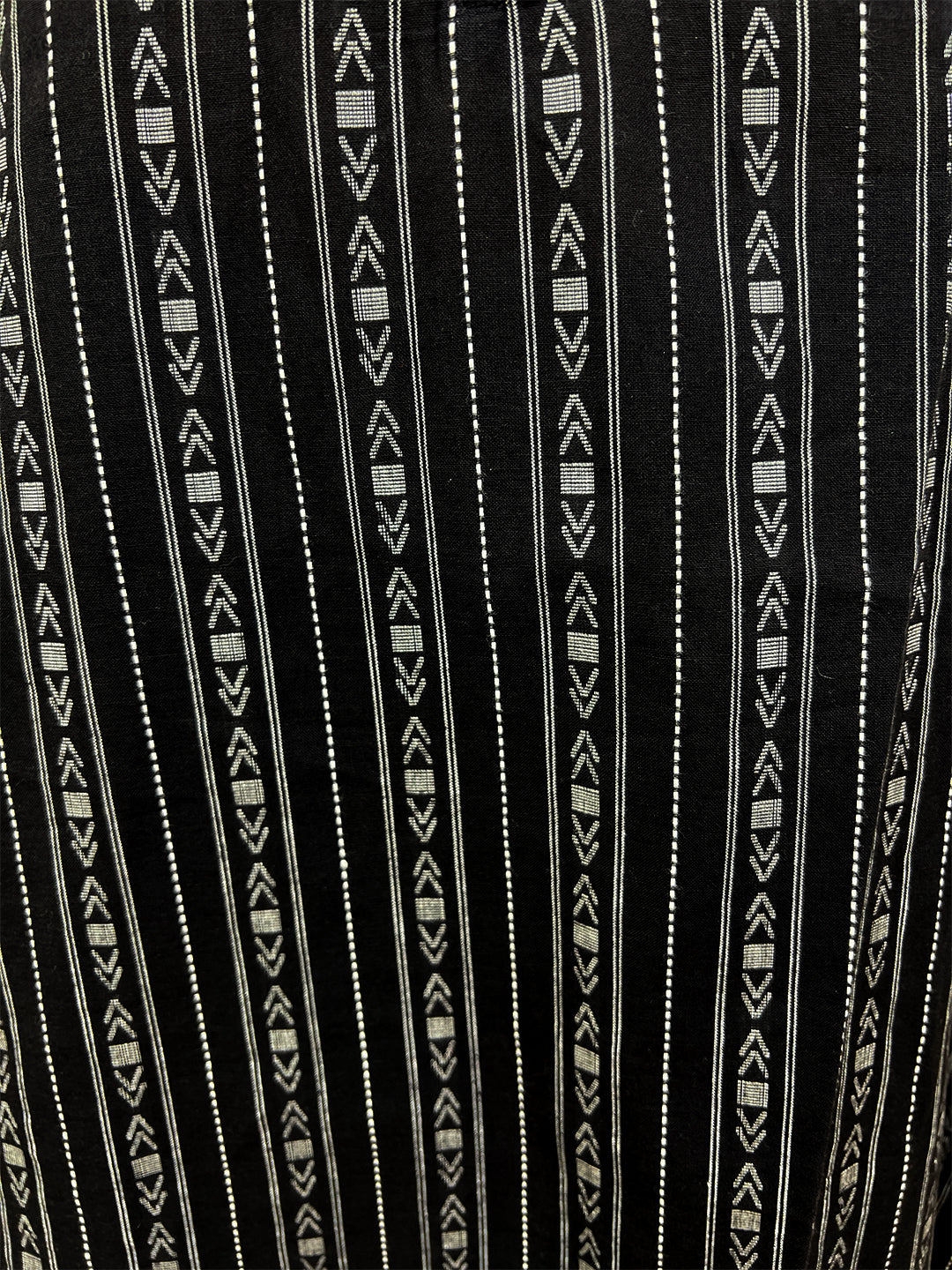 Cotton Midnight Black Geometric Stripe Tunic & Tulip Pant Set – Bohemian Ethnic (S–5XL)
