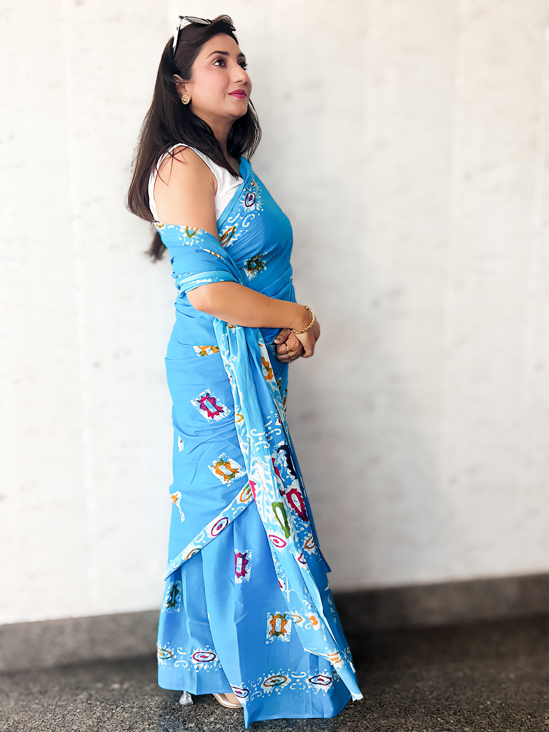 Water Blue Mal Cotton Saree – Feather-Light Saree for Festivals & Everyday Elegance (S–5XL)